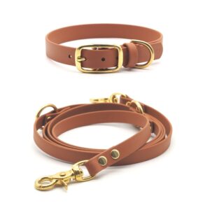 and Halsband & Leine aus Biothane® 'Hellbraun'