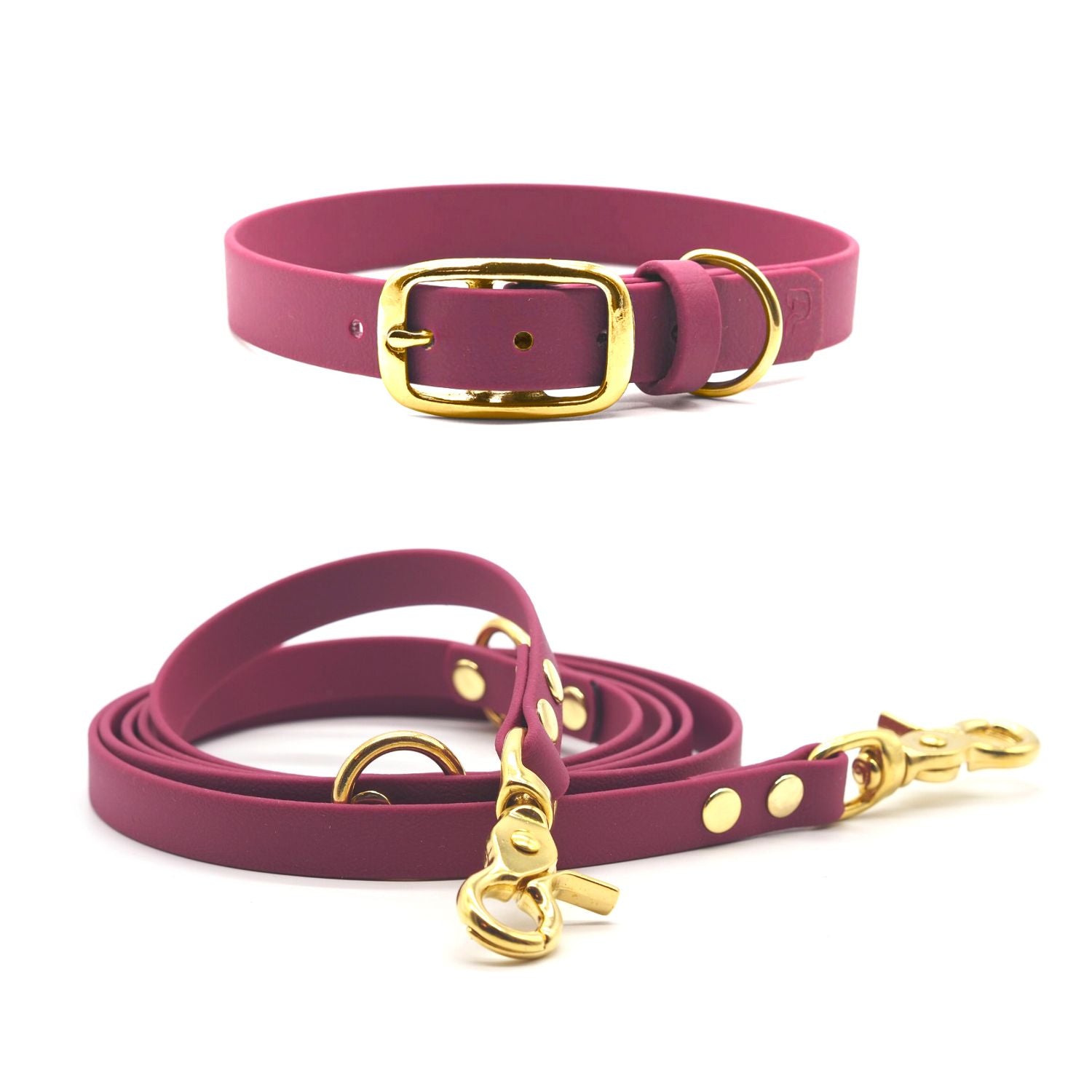 sel Halsband & Leine aus Biothane® 'Magenta'