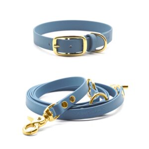 Halsband & Leine aus Biothane® 'Dusty Blue'