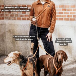 Alternative view of Verbindungsteil aus Leder für and mehrere Hunde an einer Leine (1 Stück)